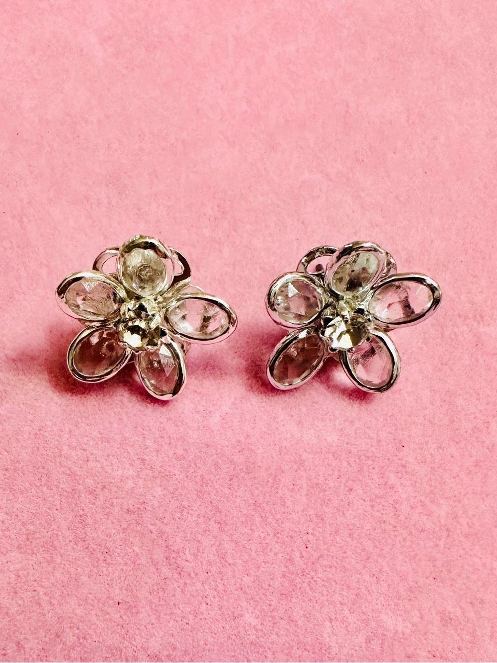 Dainty Crystal Flower Stud Earrings